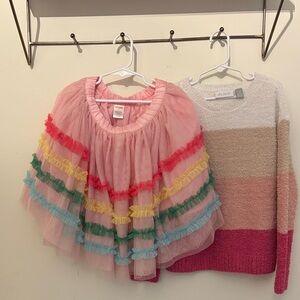 Gymboree Pink Tulle Skirt and Children’s Place color block pink/nuetral colors